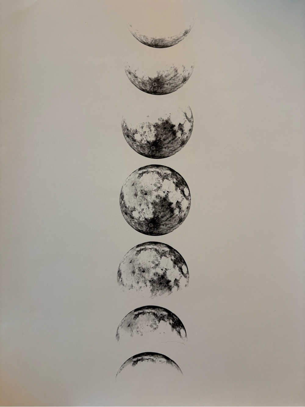 Moon Phase Art Print - Black and White